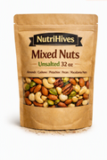 NutriHives Mixed Nuts Unsalted 32 oz – Premium Blend of Almonds, Cashews, Pistachios, Pecans & Macadamia Nuts | 100% Natural | No Salt | Healthy Snack | Plant‑Based Protein | Non‑GMO