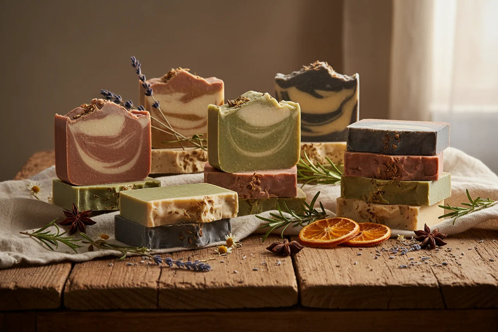 Soap Bar - Hand Made - 24 Oz - 6 bar - Lavender Hemp, Oatmeal Honey, Lemon Grass